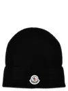 Moncler Logo-patch Knitted Beanie In Black