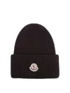 Moncler Logo Beanie In Black