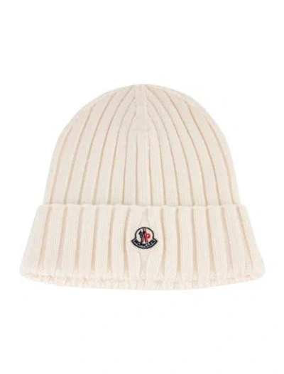 Pre-owned Moncler Logo Beanie In Neutrals