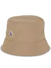 Moncler Logo Beige Bucket Hat In Beige