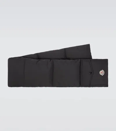 Moncler Logo Down Scarf In Black