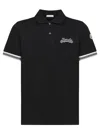 Moncler Logo Black Polo Shirt In Black
