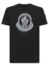 Moncler Cotton T-shirt With Logo On The Front In Black