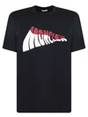 Moncler Crewneck Graphic Print Short Sleeves T-shirt In Blue