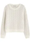Moncler Tricot Wool Blend Cardigan In Natural