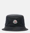 Moncler Cotton Blend Bucket Hat In Black