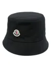 Moncler Bucket Hat Stitched Brim In Black