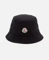 Moncler Bucket Hat Stitched Brim In Black