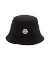 Moncler Logo-patch Bucket Hat In Black