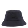Moncler Logo Bucket Hat Featuring Structured Crown In Blue