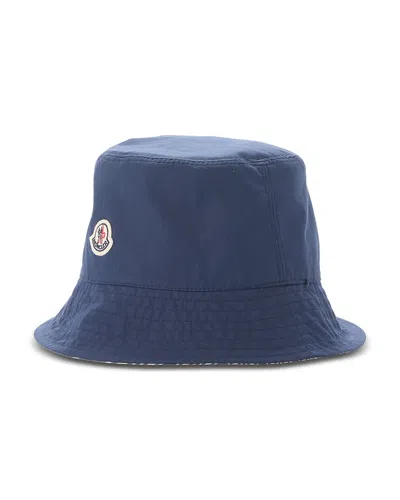 Moncler Logo Bucket Hat In Blue