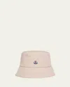 Moncler Logo Bucket Hat In Light Pink