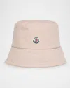 Moncler Logo Bucket Hat In Light Pink