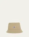 Moncler Logoed Bucket Hat In Open Beige