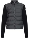 Moncler Padded Zip Cardigan Featuring Quilted Front In Black