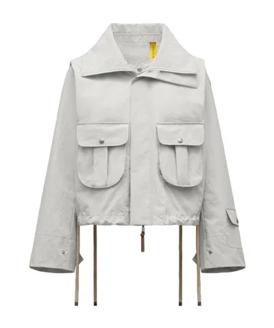 Moncler Logo Casual Jacket In White