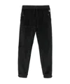 Moncler Fleece-texture Trousers In Black