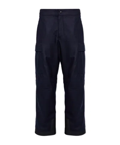 Moncler Logo Casual Pants In Blue