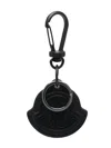 Moncler Logo Charm Keyring In Black