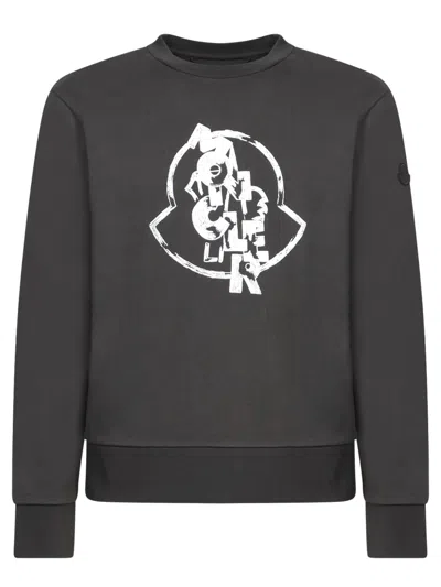 MONCLER LOGO CIRCLE BLACK SWEATSHIRT