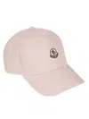 Moncler Logo Classic Patch Baseball Cap In Pastel Pink
