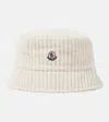 Moncler Logo Corduroy Bucket Hat In Beige