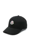 Moncler Logo Patch Baseball Cap In Black
