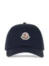 Moncler Logo-patch Cotton-gabardine Baseball Cap In Blue
