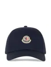 Moncler Logo-patch Cotton-gabardine Baseball Cap In Blue