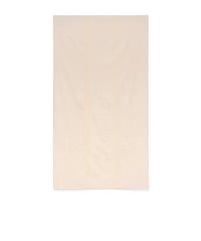 Moncler Logo Cotton Beach Towel In Brown