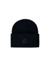 Moncler Men Logo Motif Beanie Hat In Black