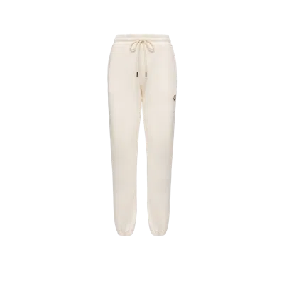 Moncler Logo Cotton Blend Fleece Sweatpants, Women, White, Size: Xs
