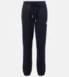 Moncler Pantalon De Survêtement En Coton À Empiècement Logo In Blue