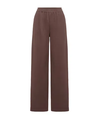Moncler Logo Cotton Blend Sweatpants In Brown