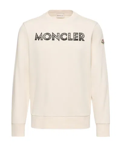 Moncler Logo Cotton Blend Sweatshirt In Gray