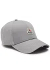 Moncler Grey Cotton Gabardine Baseball Cap In Gray