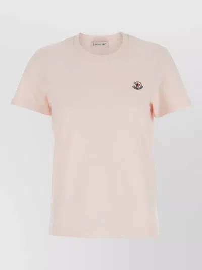 Moncler Logo Cotton Crew Neck T Shirt Set In Neutral