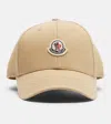 Moncler Beige Baseball Cap With Embroidered Logo In Pink