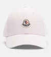 Moncler Gabardine Baseball Cap With Logo Patch In Pink