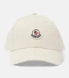 Moncler Structured Cotton Baseball Cap With Adjustable Fit In White