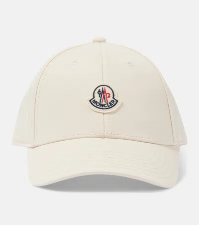 Moncler Structured Cotton Baseball Cap With Adjustable Fit In White