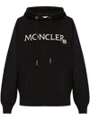 Moncler Logo-embroidered Drawstring Hoodie In Black