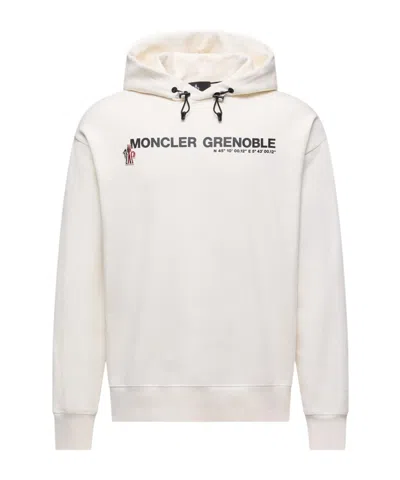 Moncler Adjustable Hooded Cotton Sweatshirt In White