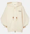 Moncler Sweat Zippé En Coton In Beige