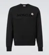 Moncler Crew Neck Cotton Sweatshirt In Black