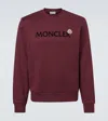 Moncler Maroon Crewneck Logo Sweatshirt In Brown