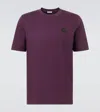 Moncler Leather Logo Patch Cotton T-shirt In Purple