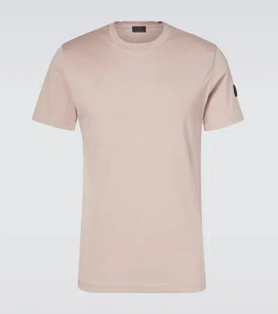 Moncler Logo Cotton Jersey T-shirt In Neutrals