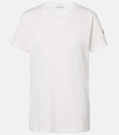 Moncler Logo Cotton Jersey T-shirt In White