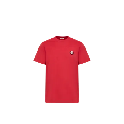 MONCLER MONCLER LOGO COTTON JERSEY T-SHIRT, MEN, RED, SIZE: 3XL